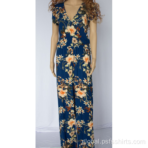 Jumpsuits Long Jumpsuits with Blue Printed Manufactory